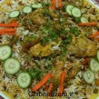 برنج مخلوط با سبزیجات و مرغ عربی