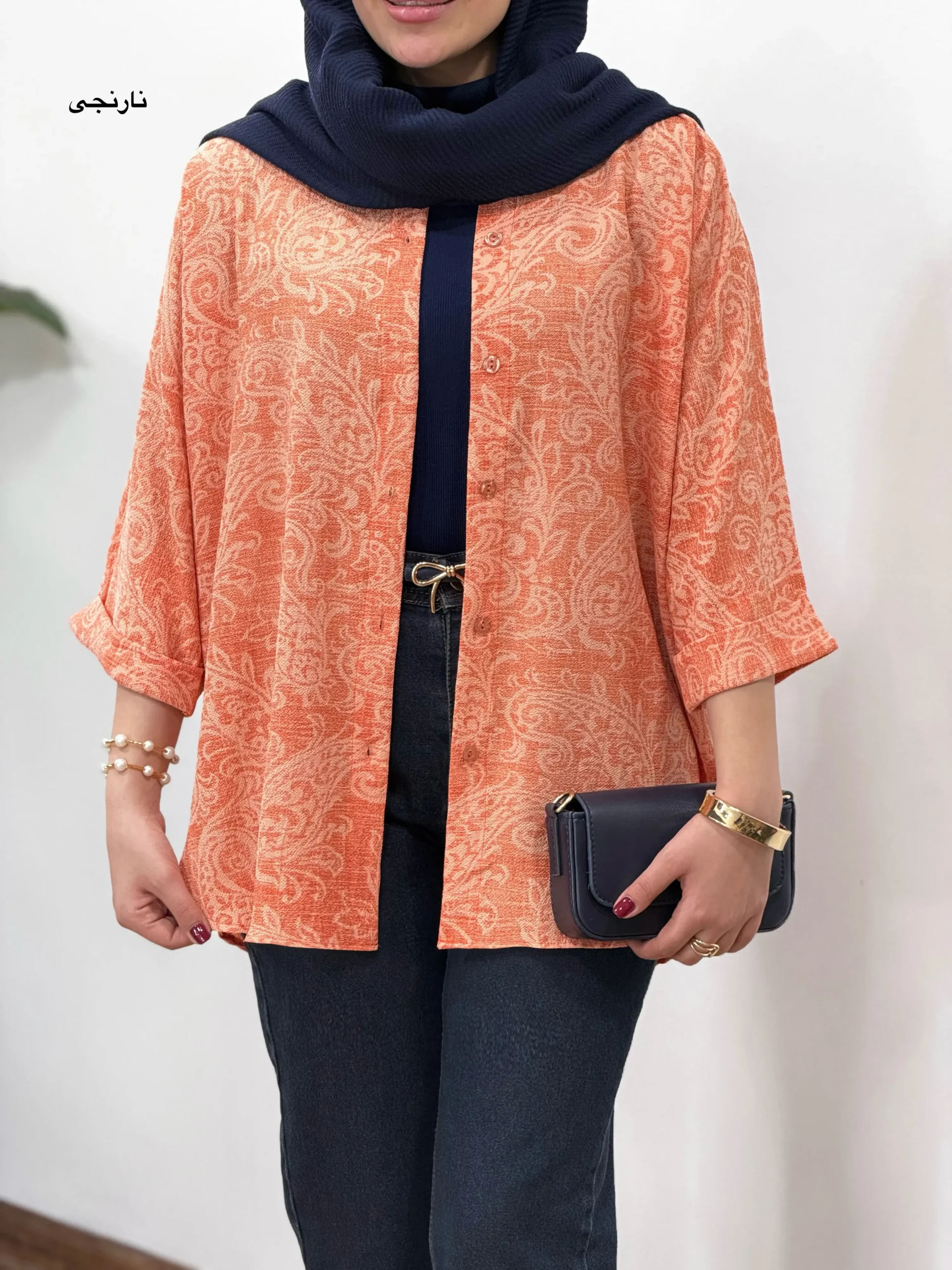 تونیک مانتویی لینن آبرنگ