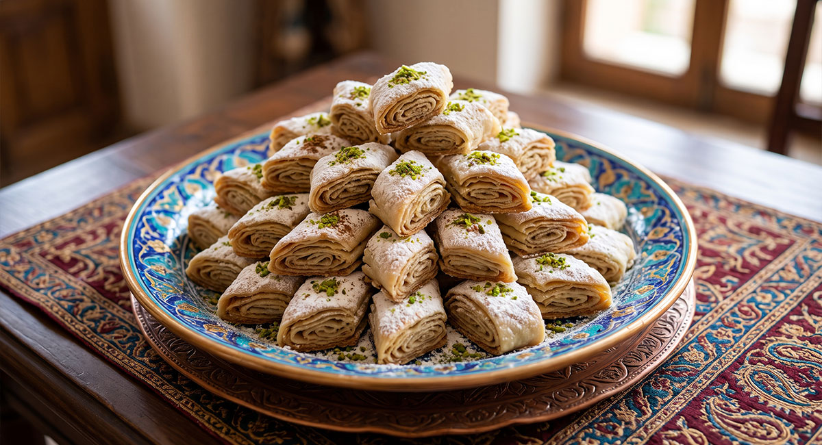 ۳. طرز تهیه نان یوخه شیرازی؛ لایه های نازک با عطر هل